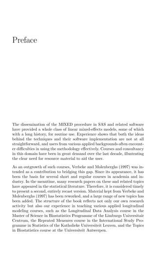 Linear Mixed Models For Longitudinal Data 1997 Corr 2nd Geert Verbeke | PDF