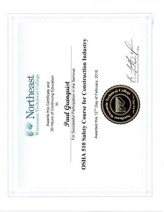 OSHA 510 Certificate