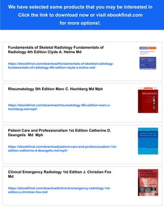 Essentials of Radiology 2nd Edition Fred A. Mettler Jr. Md Mph | PDF