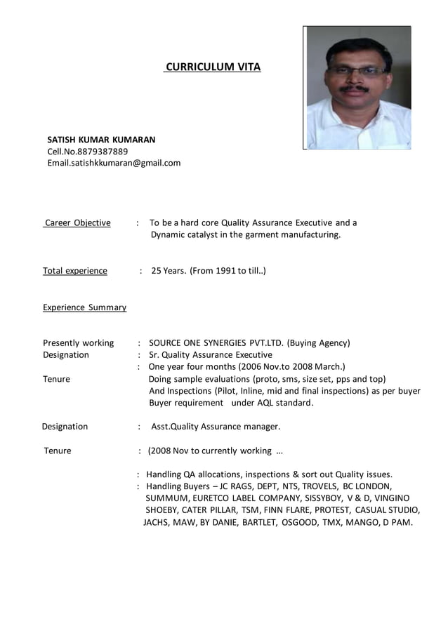 RESUME SATISH K KUMARAN PDF - RESUME SATISH K KUMARAN 1 638