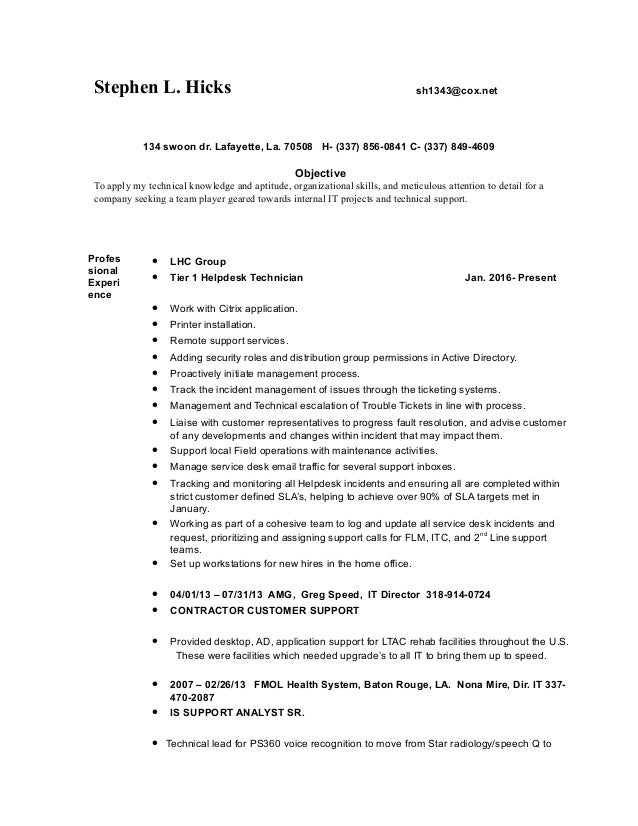 Resume Steve Hicks