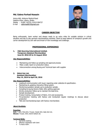Forhad Hossain CV | PDF