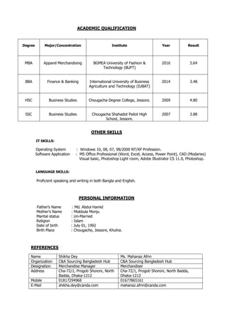 Forhad Hossain CV | PDF