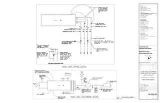 MOTORIZED DAMPER FOR
DEMAND-CONTROLLED
VENTILATION
SEE COIL PIPING
DETAIL ON
DWG. M-006.00
~
CHWS/R
~ ~ ~
HWS/R
HVAC
~
HVAC
DRAWN BY:
FILENAME:
CHECKED BY:
PROJ. NUM:
ISSUED:
SET:
LEVEL LL2 LL2370
UPPER LEVEL WALL STREET
180 VARICK STREET, SUITE 1316
NEW YORK, NY 10014
P: 212.627.0240
F: 212.627.0242
ANDRE KIKOSKI ARCHITECT, PLLC
ARCHITECT:
UPPER LEVEL WALL STREET
LEVEL LL2 LL2370
WORLD TRADE CENTER, NYC
HENRY MEER
CLIENT:
DOCUMENT:Y:3108HVAC11-07-14-BIDSET3108_HVAC.DWGDATE:December4,2014TIME:10:24AM
SEAL & SIGNATURE:
SHEET OF
NO. REVISION/SUBMISSION DATE
LORE WINE & SPIRITS
SC
AK
171 MADISON AVENUE
SUITE 308
NEW YORK, NY 10016
(212) 532-5335
OPIE ATHWAL
MEP ENGINEER
N
PROJECT NORTH
ANDRE KIKOSKI ARCHITECT, PLLC. COPYRIGHT ©2014
137 EAST 25TH STREET
11TH FLOOR
NEW YORK, NY 10010
(212) 674-4488
COOLEY MONATO STUDIO
LIGHTING DESIGNER
7 WORLD TRADE CTR, 250 GREENWICH ST
37TH FLOOR
NEW YORK, NY 10007
(212) 822-1110
WESTFIELD, LLC
DEVELOPER
FOR QAD FILING
FOR CONSTRUCTION
CONFIDENTIAL
DO NOT DUPLICATE
1402
100% CD SET
12.05.2014
M-006.00
3108_HVAC
HVAC DETAIL SHEET 3
01 NONE
HVAC DETAIL SHEET 3
6 13
 