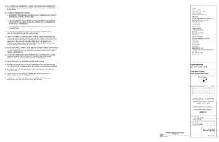 DRAWN BY:
FILENAME:
CHECKED BY:
PROJ. NUM:
ISSUED:
SET:
LEVEL LL2 LL2370
UPPER LEVEL WALL STREET
180 VARICK STREET, SUITE 1316
NEW YORK, NY 10014
P: 212.627.0240
F: 212.627.0242
ANDRE KIKOSKI ARCHITECT, PLLC
ARCHITECT:
UPPER LEVEL WALL STREET
LEVEL LL2 LL2370
WORLD TRADE CENTER, NYC
HENRY MEER
CLIENT:
DOCUMENT:Y:3108HVAC11-07-14-BIDSET3108_HVAC.DWGDATE:December4,2014TIME:10:24AM
SEAL & SIGNATURE:
SHEET OF
NO. REVISION/SUBMISSION DATE
LORE WINE & SPIRITS
SC
AK
171 MADISON AVENUE
SUITE 308
NEW YORK, NY 10016
(212) 532-5335
OPIE ATHWAL
MEP ENGINEER
N
PROJECT NORTH
ANDRE KIKOSKI ARCHITECT, PLLC. COPYRIGHT ©2014
137 EAST 25TH STREET
11TH FLOOR
NEW YORK, NY 10010
(212) 674-4488
COOLEY MONATO STUDIO
LIGHTING DESIGNER
7 WORLD TRADE CTR, 250 GREENWICH ST
37TH FLOOR
NEW YORK, NY 10007
(212) 822-1110
WESTFIELD, LLC
DEVELOPER
FOR QAD FILING
FOR CONSTRUCTION
CONFIDENTIAL
DO NOT DUPLICATE
1402
100% CD SET
12.05.2014
M-013.00
3108_HVAC
HVAC SPECIFICATIONS
SHEET 4
01 NONE
SHEET 4
HVAC SPECIFICATIONS
13 13
 