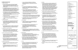 DRAWN BY:
FILENAME:
CHECKED BY:
PROJ. NUM:
ISSUED:
SET:
LEVEL LL2 LL2370
UPPER LEVEL WALL STREET
180 VARICK STREET, SUITE 1316
NEW YORK, NY 10014
P: 212.627.0240
F: 212.627.0242
ANDRE KIKOSKI ARCHITECT, PLLC
ARCHITECT:
UPPER LEVEL WALL STREET
LEVEL LL2 LL2370
WORLD TRADE CENTER, NYC
HENRY MEER
CLIENT:
DOCUMENT:Y:3108PLBG11-07-14-BIDSET3108_PLBG.DWGDATE:December4,2014TIME:10:26AM
SEAL & SIGNATURE:
SHEET OF
NO. REVISION/SUBMISSION DATE
LORE WINE & SPIRITS
SC
AK
171 MADISON AVENUE
SUITE 308
NEW YORK, NY 10016
(212) 532-5335
OPIE ATHWAL
MEP ENGINEER
N
PROJECT NORTH
ANDRE KIKOSKI ARCHITECT, PLLC. COPYRIGHT ©2014
137 EAST 25TH STREET
11TH FLOOR
NEW YORK, NY 10010
(212) 674-4488
COOLEY MONATO STUDIO
LIGHTING DESIGNER
7 WORLD TRADE CTR, 250 GREENWICH ST
37TH FLOOR
NEW YORK, NY 10007
(212) 822-1110
WESTFIELD, LLC
DEVELOPER
FOR QAD FILING
FOR CONSTRUCTION
CONFIDENTIAL
DO NOT DUPLICATE
1402
100% CD SET
12.05.2014
P-003.00
3108_PLBG
PLUMBING SPECIFICATIONS
SHEET 1
01 NONE
PLUMBING SPECIFICATIONS
SHEET 1
3 4
 