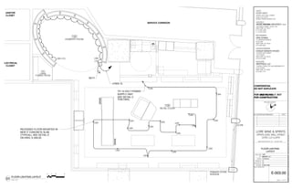 J
RECESSED FLOOR MOUNTED IN
NEW 3" CONCRETE SLAB.
(TYPICAL). SEE DETAIL D
TO 12-VOLT POWER
SUPPLY UNIT.
SEE DETAIL C
SD17
LPWS-12
THIS DWG.
JANITOR
CLOSET
ELECTRICAL
CLOSET
SERVICE CORRIDOR
LM4
LM4
LM4
LM4LM4
LM4
LM4
LM4
LM4
LM4
LM4
LM4
LM4
LM4
LM4
LM4
LM4 (12) LM4
(12)
101
LARGE
FORMAT ROOM
102
DOMESTIC ROOM
100
RETAIL FLOOR
ON DWG. E-005.00.
PRIMARY STORE
SIGNAGE
(4)LM9
DRAWN BY:
FILENAME:
CHECKED BY:
PROJ. NUM:
ISSUED:
SET:
1402
BID SET
12.05.2014
LEVEL LL2 LL2370
UPPER LEVEL WALL STREET
180 VARICK STREET, SUITE 1316
NEW YORK, NY 10014
P: 212.627.0240
F: 212.627.0242
ANDRE KIKOSKI ARCHITECT, PLLC
ARCHITECT:
UPPER LEVEL WALL STREET
LEVEL LL2 LL2370
WORLD TRADE CENTER, NYC
HENRY MEER
CLIENT:
DOCUMENT:Y:3108ELEC11-07-14-BIDSET3108_E-002.DWGDATE:December4,2014TIME:10:17AM
SEAL & SIGNATURE:
SHEET OF
NO. REVISION/SUBMISSION DATE
LORE WINE & SPIRITS
SC
AK
171 MADISON AVENUE
SUITE 308
NEW YORK, NY 10016
(212) 532-5335
OPIE ATHWAL
MEP ENGINEER
N
PROJECT NORTH
ANDRE KIKOSKI ARCHITECT, PLLC. COPYRIGHT ©2014
CONFIDENTIAL
DO NOT DUPLICATE
137 EAST 25TH STREET
11TH FLOOR
NEW YORK, NY 10010
(212) 674-4488
COOLEY MONATO STUDIO
LIGHTING DESIGNER
7 WORLD TRADE CTR, 250 GREENWICH ST
37TH FLOOR
NEW YORK, NY 10007
(212) 822-1110
WESTFIELD, LLC
DEVELOPER
FOR QAD FILING
FOR CONSTRUCTION
CONFIDENTIAL
DO NOT DUPLICATE
FOR PRICING ONLY. NOT
FOR CONSTRUCTION
1402
100% CD SET
12.05.2014
E-003.00
3108_E-002
FLOOR LIGHTING
LAYOUT
1' 2'0 4'
01 1/2"=1'-0"
FLOOR LIGHTING LAYOUT
3 10
 