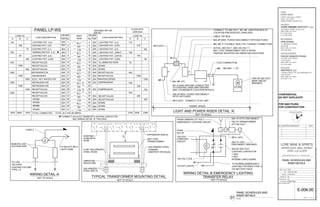 4#4,1#8, 2"C.
60A-3P-600V. FUSED DISCONNECT WITH 60A FUSES
30 KVA, 480 VOLT /208-120 VOLT Y
DRY TYPE TRANSFOMER TYPE K RATED
TRAPEZE MOUNTED ON VIBRATION ISOLATORS
FLEX CONNECTION
4#2, 1#8 GRD., 1 1
2"C.
4#4,1#8, 2" FLEXIBLE 'SEALTITE' CONDUIT CONNECTION
NO. 8 AWG GROUND CONDUCTOR
TO EXISTING LANDLORD GROUND LP-WS
TENANT SPACE
LIGHT AND POWER RISER DETAIL 'A'
NOT TO SCALE
LPWS-
CKT #7
120 VOLT
120 VOLT COIL
FROM OWNERS 277 VOLT
EMERGENCY LIGHTING CIRCUIT
20A-2P-250 VOLT
LIGHTING CONTACTOR
1 (NO)
1 (NC)
IN NEMA I ENCLOSURE
TO NORMAL/EMERGENCY
LIGHTING FIXTURES TYPE L3
WIRING DETAIL-B EMERGENCY LIGHTING
TRANSFER RELAY
NOT TO SCALE
C
J
LOAD DESCRIPTION
CIR.BKR CIR.BKR
2
4
6
8
1
3
7
5
14
12
13
11
17
15
109
CBANo. TRIPTRIP No.CBA
LOAD DESCRIPTION
23
21
27
25
24
22
28
26
31
29
35
37
33
32
30
36
38
34
41
39
42
40
TOTAL CONNECTED
19
LOAD-VA
120V/208V 3PH 4W
LOAD-VA
FLUSH MTD.
20A
20A
20A
20A
20A
20A
20A
20A
30A
20A
20A
30A
20A
20A
20A
20A
20A
20A
20A
20A
20A
20A
20A
20A
20A
20A
20A
20A
20A
20A
20A
20 20A
18 20A
16 20A
100AT
PANEL LP-WS
LIGHTING FIXT. (L4)
LIGHTING FIXT. (L1)
NORMAL/EM FIXT. (L3)
LIGHTING FIXT. (L5)
LIGHTING FIXT. (LM3)
ILLUMINATED SIGN
SPARE
SPARE
REFRIGERATOR RECEPTACLES
DISHWASHER RECEPTACLES
ELEC. HOT WATER HTR PRINTER/COPIER
REFRIGERATOR
REFRIGERATOR
RECEPTACLES
RECEPTACLES
RECEPTACLES
SPARE
SPARE
SPARESPARE
SPARE
LIGHTING FIXT. (L6)
140
168
70
700
60
450
1200
1200
1650
1200
1200
1200
170
210
100
140
84
400
1000
1000
2140 2450 23644640 3628 4570 TOTAL 20.2 KW (56 AMPS)
1000
MCB
225A BUS
20A
20A
20A LIGHTING FIXT. (L2)
LIGHTING FIXT. (L2)
LIGHTING FIXT. (LM2/7)
LIGHTING FIXT. (LM1/6)
LIGHTING FIXT. (LM4)
LIGHTING FIXT. (LM1)
COMPRESSOR
RECEPTACLES
RECEPTACLES
*CONNECT VIA AUTO TRANSFER LIGHTING CONTACTOR
180
SEE WIRING DETAIL 'B' THIS DWG.
RECEPTACLES
RECEPTACLES
RECEPTACLES
400
1000
400
*
WIRING DETAIL-A
NOT TO SCALE
J
LPWS-3
REMOTE LOW
TO LOW
VOLTAGE
TO SD-6
25K AIC
BAR. COORDINATE LOCATION IN FIELD.
VIA BATTERY PACK
TO EXIT LIGHTS
2#12, 3/4"C.
20A-1P-120V
DISCONNECT BREAKER
30A-1P-277V DISCONNECT
750 VA TRANSFORMER
277/120 VOLT
TO SD-6
LIGHT ZONE
VOLTAGE UNIT
LIGHTING FIXTURE
TYPE L-6
CONSTANT
CIRCUIT
12"
TRANSFORMER
TYPICAL TRANSFORMER MOUNTING DETAIL
NOT TO SCALE
CONCRETE DRY TYPE
EXPANSION SHIELD
GALVANIZED STEEL
CHANNEL4-3/8" GALVANIZED
STEEL RODS
VIBRATION
GALVANIZED
ISOLATORS
STEEL BOLTS
UNISTRUT OR EQUAL
EXISTING
SLAB
SPARE
SPARE
SPARE
4#12,3/4"C.
CONNECT TO 480 VOLT, 3Ø, 3W. JUNCTION BOX AT
LOCATION PROVIDED BY LANDLORD.
CABLE TAP BOX
30A-3P-600V. FUSED DISCONNECT
WITH 15A FUSES
4#12,3/4"C. CONNECT TO AC UNIT
100A-3P-250 VOLT
MAIN CIRCUIT
BREAKER
COMPRESSOR
20A
20A
20A
700
700
700
700
400
400
70
DRAWN BY:
FILENAME:
CHECKED BY:
PROJ. NUM:
ISSUED:
SET:
LEVEL LL2 LL2370
UPPER LEVEL WALL STREET
180 VARICK STREET, SUITE 1316
NEW YORK, NY 10014
P: 212.627.0240
F: 212.627.0242
ANDRE KIKOSKI ARCHITECT, PLLC
ARCHITECT:
UPPER LEVEL WALL STREET
LEVEL LL2 LL2370
WORLD TRADE CENTER, NYC
HENRY MEER
CLIENT:
DOCUMENT:Y:3108ELEC11-07-14-BIDSET3108_E-001.DWGDATE:December4,2014TIME:10:13AM
SEAL & SIGNATURE:
SHEET OF
NO. REVISION/SUBMISSION DATE
LORE WINE & SPIRITS
SC
AK
171 MADISON AVENUE
SUITE 308
NEW YORK, NY 10016
(212) 532-5335
OPIE ATHWAL
MEP ENGINEER
N
PROJECT NORTH
ANDRE KIKOSKI ARCHITECT, PLLC. COPYRIGHT ©2014
137 EAST 25TH STREET
11TH FLOOR
NEW YORK, NY 10010
(212) 674-4488
COOLEY MONATO STUDIO
LIGHTING DESIGNER
7 WORLD TRADE CTR, 250 GREENWICH ST
37TH FLOOR
NEW YORK, NY 10007
(212) 822-1110
WESTFIELD, LLC
DEVELOPER
FOR QAD FILING
FOR CONSTRUCTION
CONFIDENTIAL
DO NOT DUPLICATE
1402
100% CD SET
12.05.2014
E-006.00
3108_E-001
PANEL SCHEDULES AND
RISER DETAILS
01 NONE
PANEL SCHEDULES AND
RISER DETAILS
6 10
 
