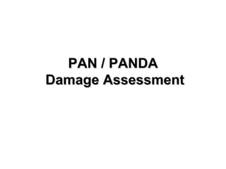 PAN / PANDAPAN / PANDA
Damage AssessmentDamage Assessment
 