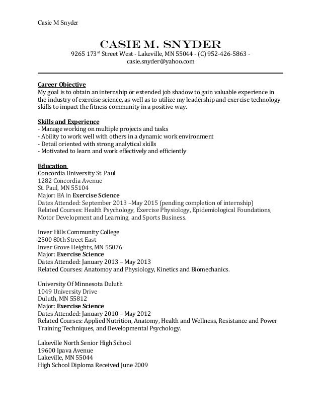 casie snyder resume