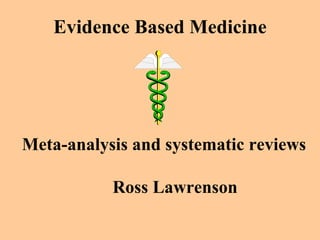 Evidence Based Medicine Meta-analysis and systematic reviews Ross Lawrenson 
