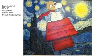 Custom-ordered
60” x 50”
Snoopy Flies
The Red Baron
Through The Starry Night
 