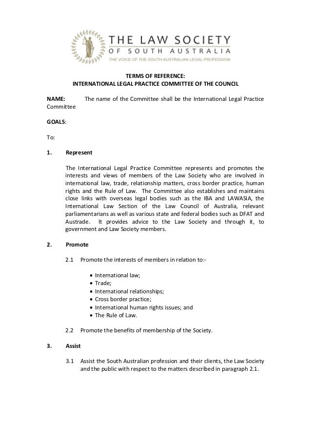 International Legal Practice Terms of Reference
