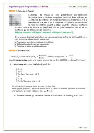 4SI-Algo-2025 manuel et resumé de programmation | DOCX