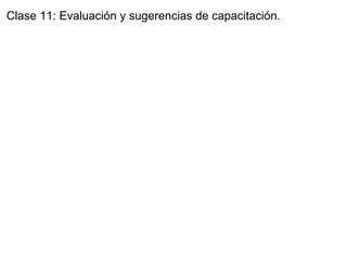 Clase 11: Evaluación y sugerencias de capacitación. 