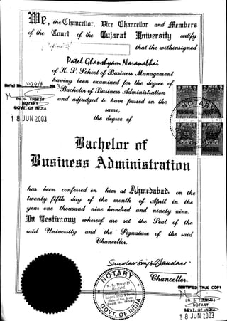 Bachelor of Business Administration 