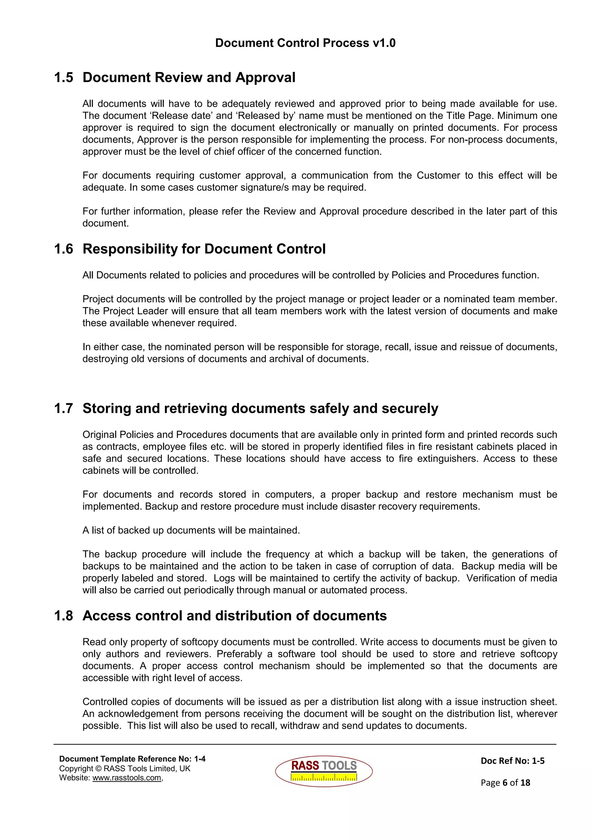 Documents Control Process | PDF