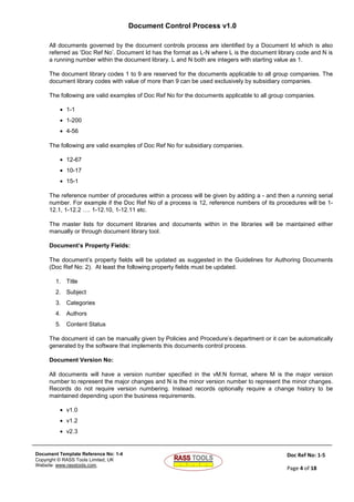 Documents Control Process | PDF | Desktop Publishing | Computer ...