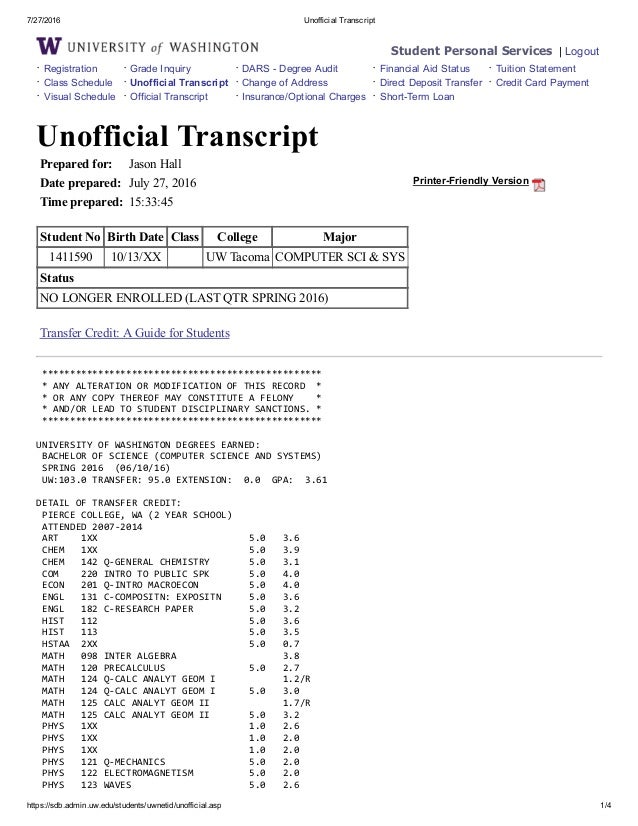 UW Transcript uw-transcript