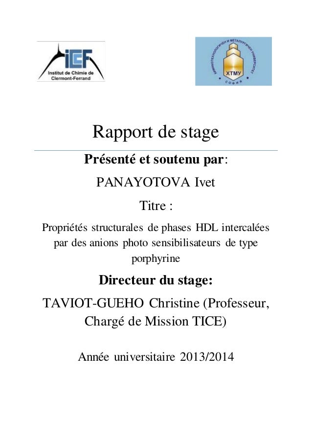 RAPPORT DE STAGE 2014