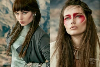 Grey bodysuit ` 1990,
crop top ` 2890, both
from Topshop. Silver
bracelet ` 399, Imli
Street. Grey bracelet
` 649, Blueberry.
Jacket ` 8990, Mango.
Earrings, stylist’s own
Dress ` 2790,
Missguided. Shearling
jacket ` 5190, Dorothy
Perkins. Wooden
necklace ` 429,
Voylla. Metal choker
` 899, ToniQ
 