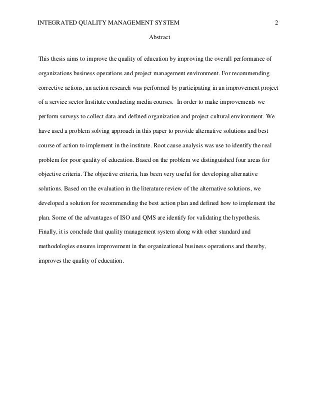 Quality management research papers quickly