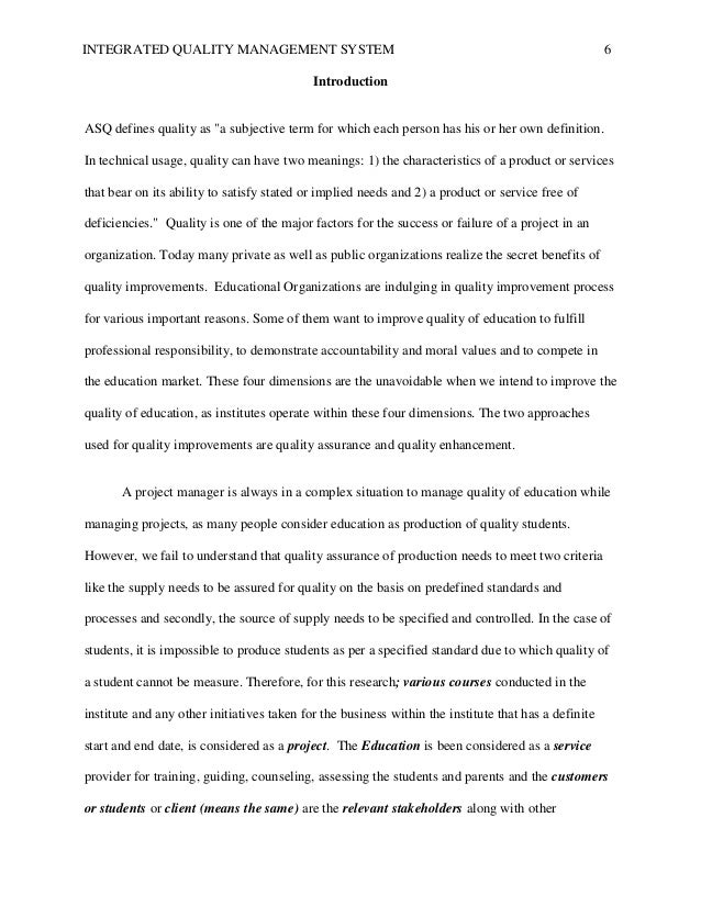 Tqm research papers