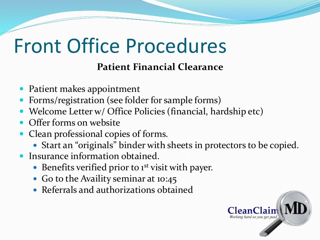 front office procedures