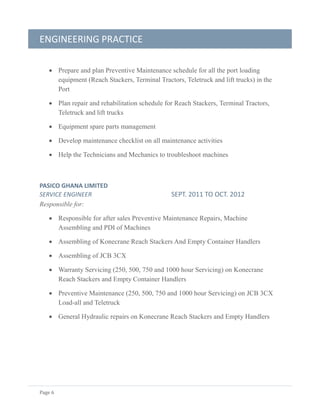 Job Report Example Engineering Maintenance CAREER REPORT | PDF