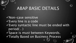 Abap Keyword Introduction to ABAP | PPTX