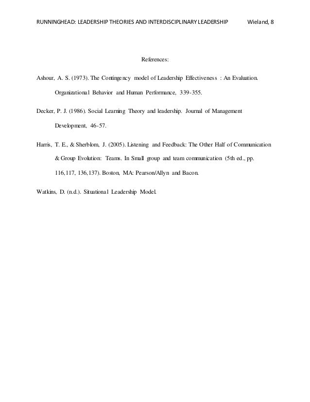 Sample Essay Thesis Statement Runninghead Leadership Theories College English Essay Topics also Science And Technology Essays Ints Midterm Essay Linked In Assignment Essay Of Health