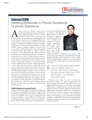 5/24/2016 Customer Experience Management Special - May 2016 - CIOReview India Magazine
http://www.cioreviewindia.com/magazines/Customer-experience-management-special-2016/ 2/2
 