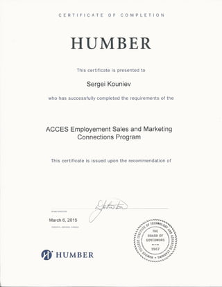 Humber_Certificate