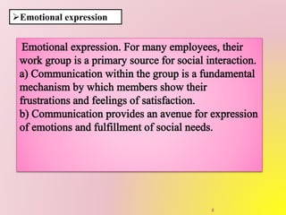 Emotional expression
8
 