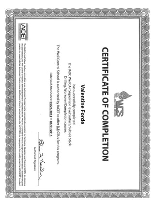 Well Control Certificate