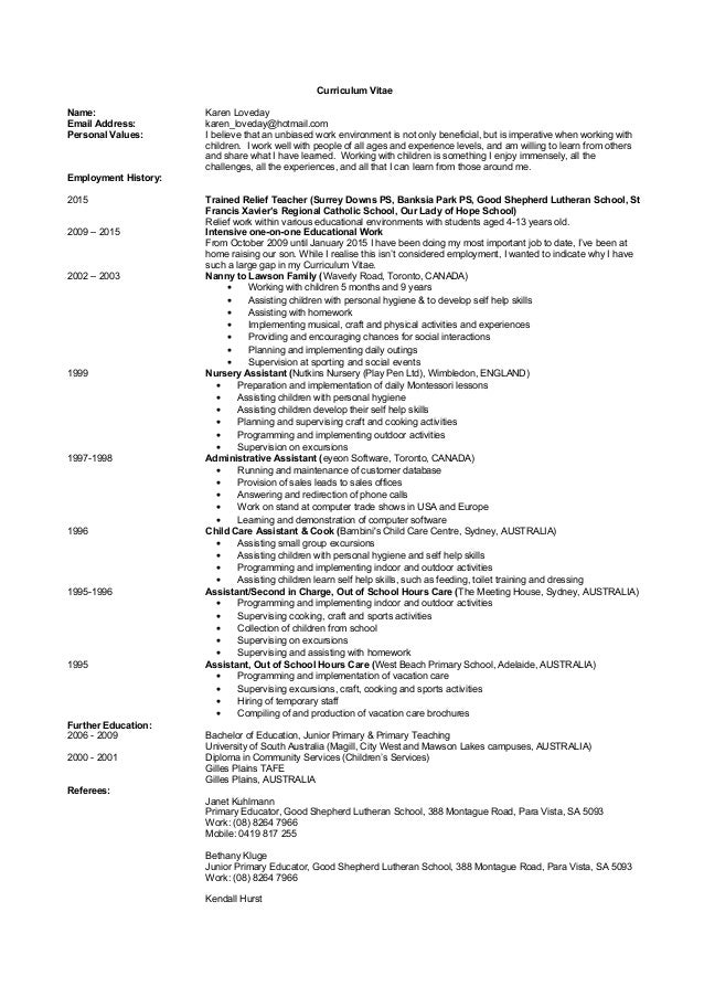 1 page resume