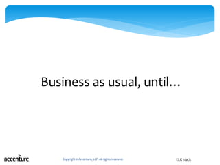 Business as usual, until…
Copyright © Accenture, LLP. All rights reserved. ELK stack
 