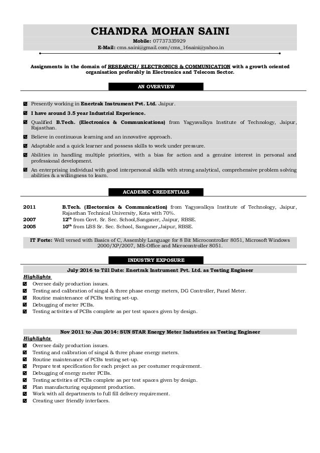 cms resume