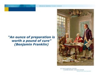 “An ounce of preparation is
worth a pound of cure”
(Benjamin Franklin)
 