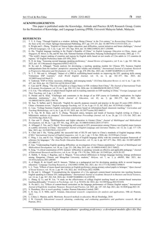 Chinese business English undergraduates’ speaking proficiency: a ...
