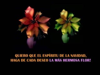 QUIERO QUE EL ESPÍRITU DE LA NAVIDAD, HAGA DE CADA DESEO  LA MÁS HERMOSA FLOR!  