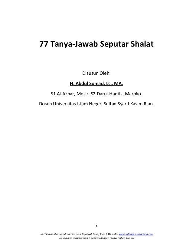 77 Tanya Jawab Shalat
