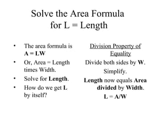 7.7 Transforming Formulas | PPT