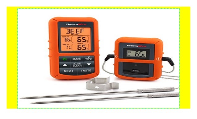 Grillthermometer Funk BBQ Thermometer für Grill /& Backofen Bratenthermometer
