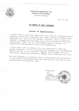 CG(USA) Letter of Appreciation