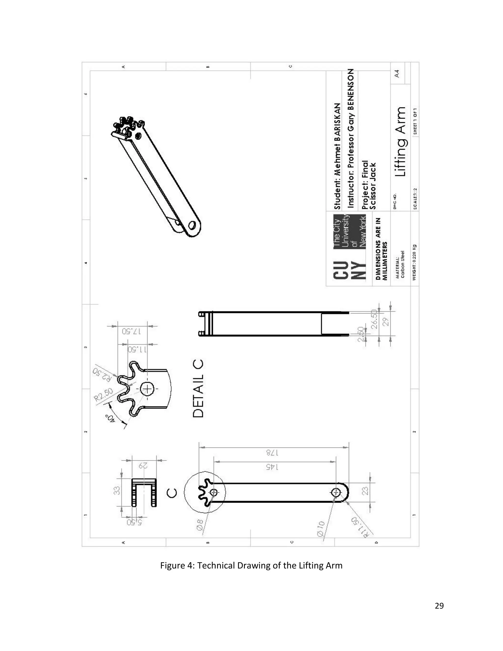 Final Project_ Design and FEM Analysis of Scissor Jack | PDF