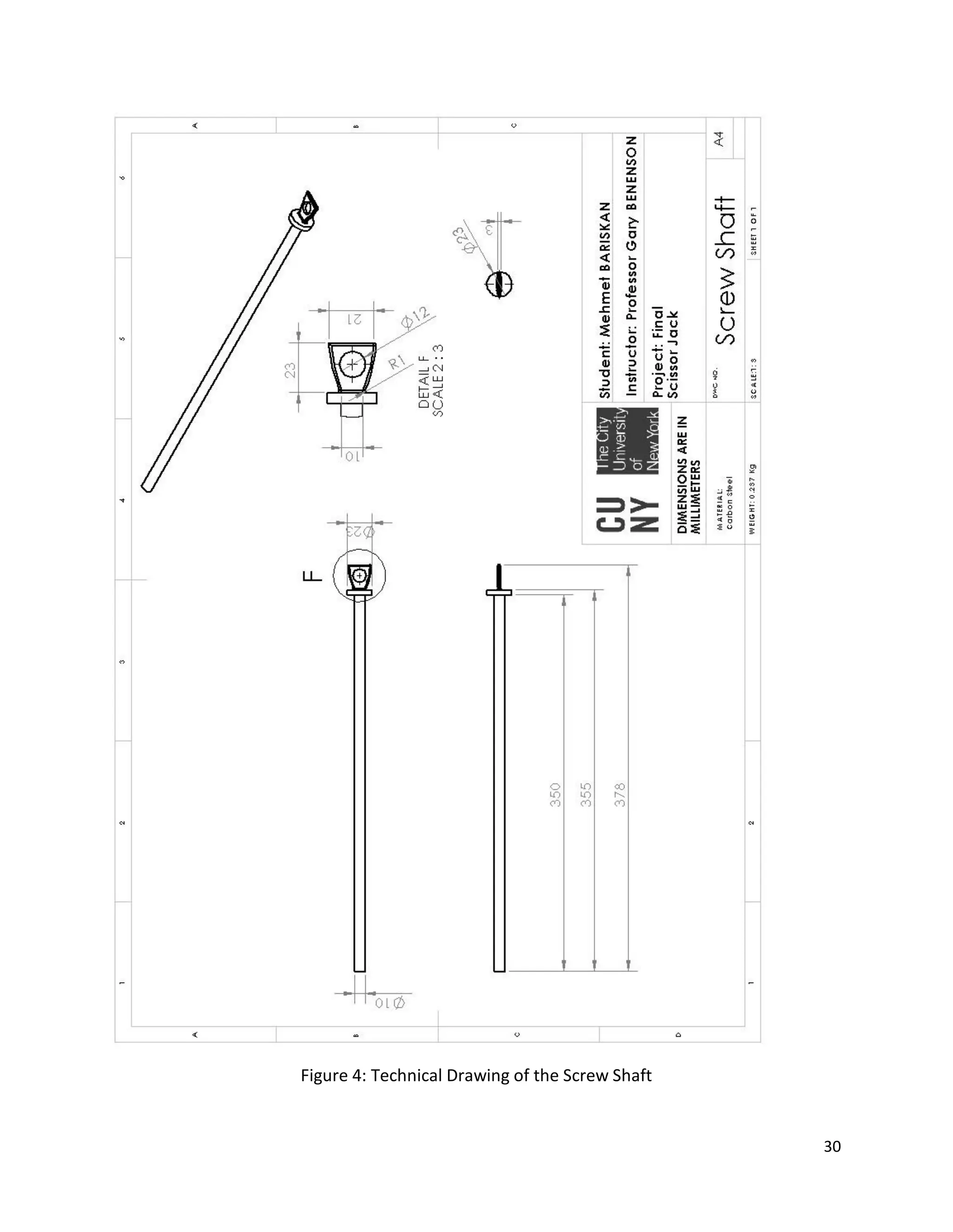 Final Project_ Design and FEM Analysis of Scissor Jack | PDF