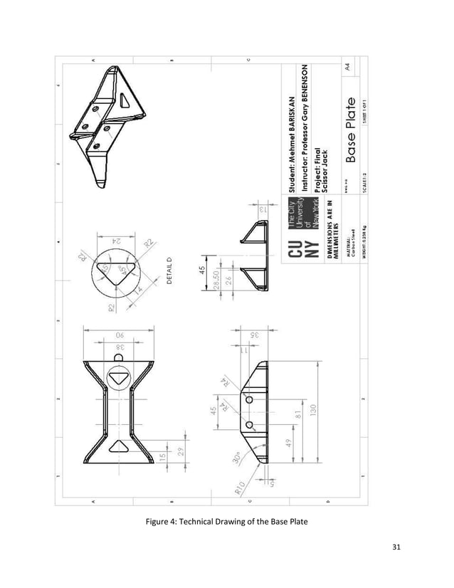 Final Project_ Design and FEM Analysis of Scissor Jack | PDF ...