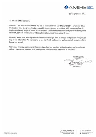 Reference Letter - AMIRE
