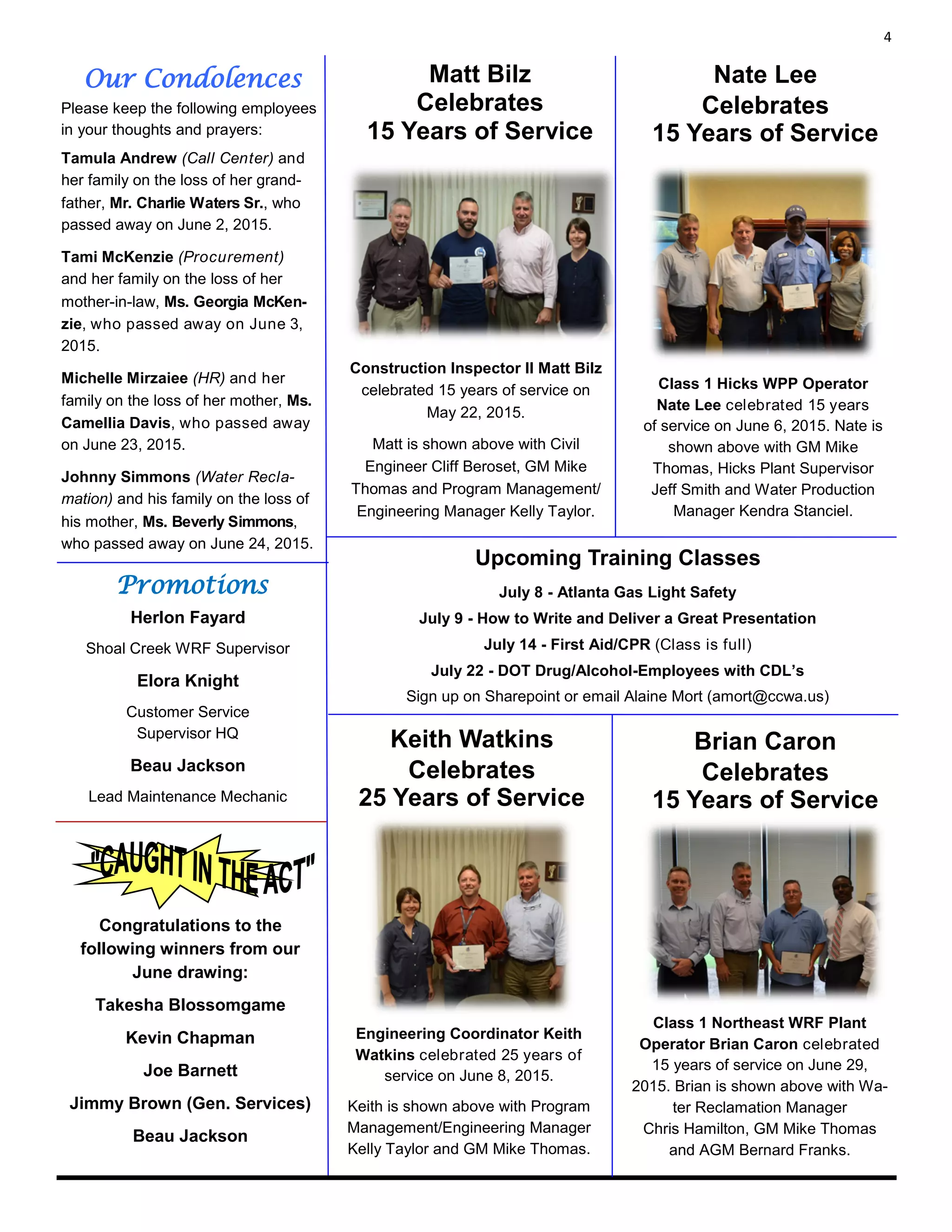 July 2015 CCWA Newsletter PDF